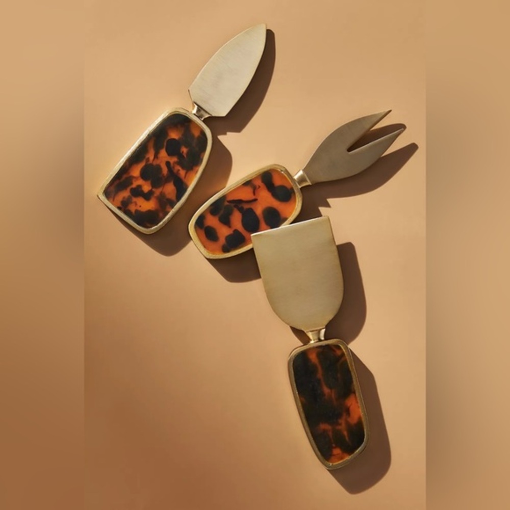 Tortoise Cheese Knives, Set of 3